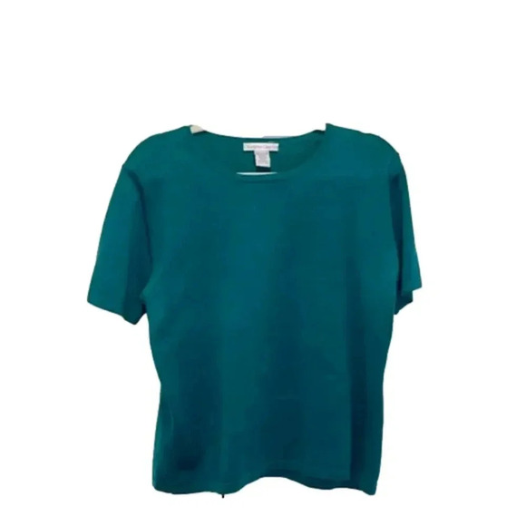 Silk blend sweater Draper’s & Damon’s scoop neck sweater short sleeved preppy - Picture 1 of 6